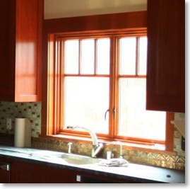 Kitchen window screens removed due to faucet