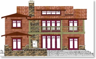 Artist Rendition - Rear of Craftsman house